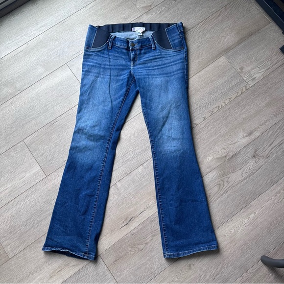 Isabel Maternity by Ingrid & Isabel Denim - Isabel Maternity Skinny Bootcut Jeans 6/28R Dark Panel Medium Wash